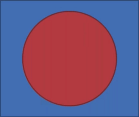 Document with blue rectangle and red circle